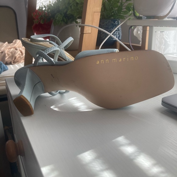 Ann Marino Baby Blue Leather Strap Heal - Picture 6 of 6